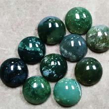 13MM ROUND CABOCHON MOSS AGATE(10PCS/BAG)
